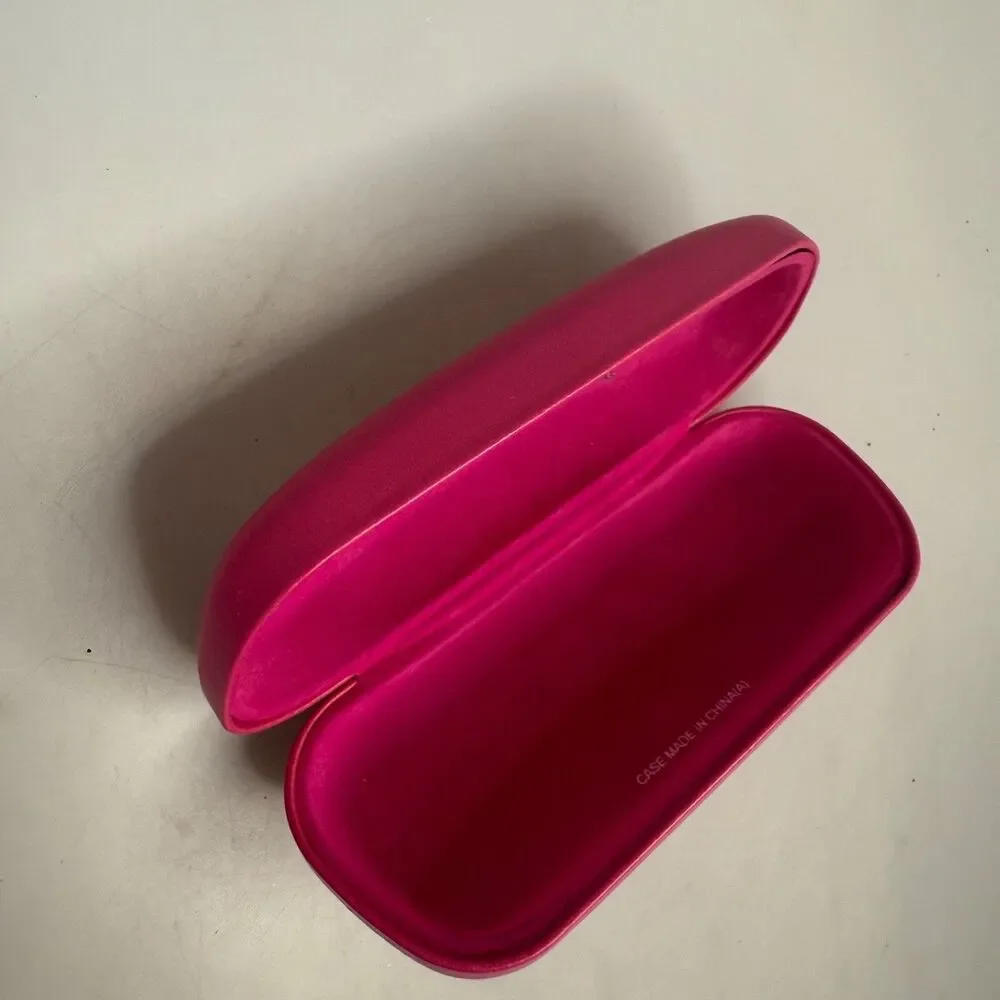 CANDIE'S Pink Sunglasses Eye Glasses Glass Hard Case Gold Lettering - EUC-